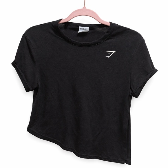 Gymshark Tops - Gymshark Women’s Black Cropped T-Shirt Tee Top Logo Activewear Size Small